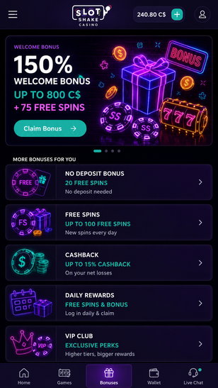 slotshake casino Gameplay